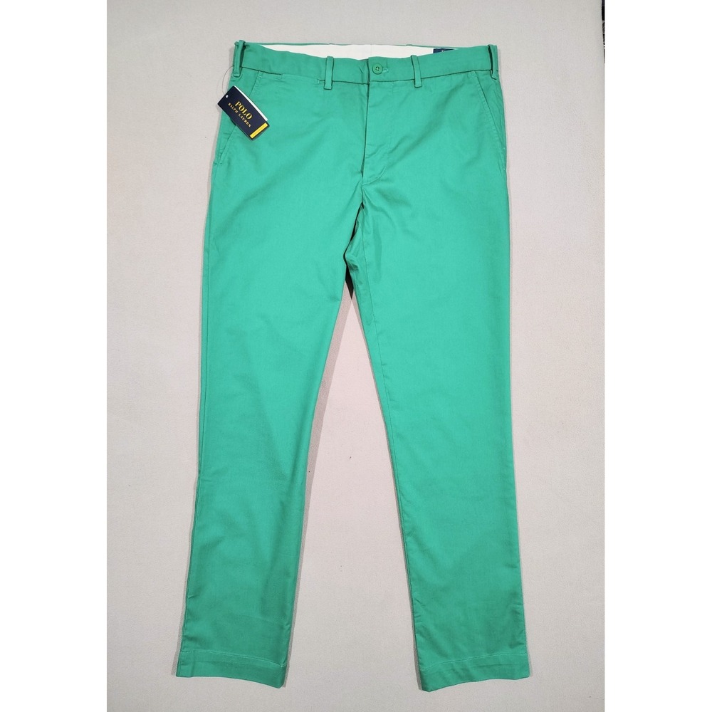 Polo Golf Ralph Lauren Mens Chino pants Slim 33x31 Green Performance NWT - Picture 10 of 10